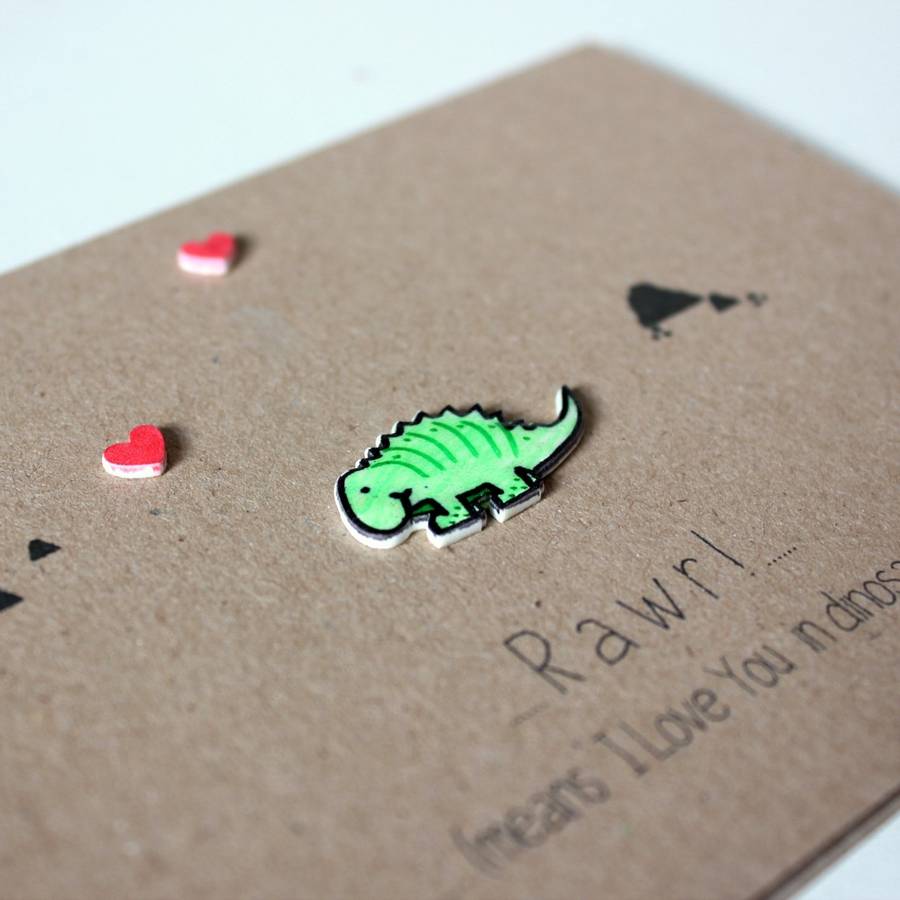 Dinosaur Anniversary Card Rawr Means I Love You By Little Silverleaf