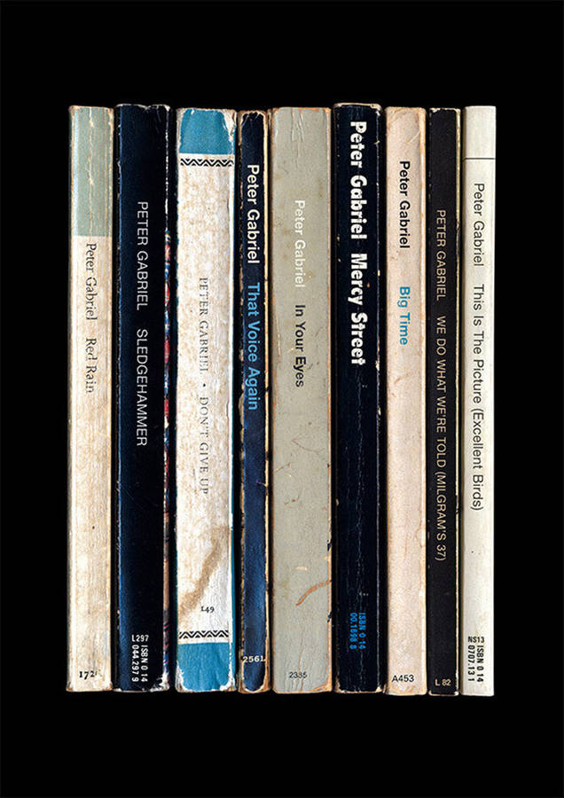 peter gabriel 'so' album as books poster by lime lace