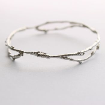 Sterling Silver Arctic Twig Bangle, 3 of 3