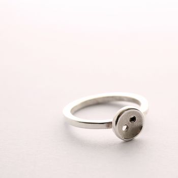 Handmade Sterling Silver Button Ring, 3 of 3