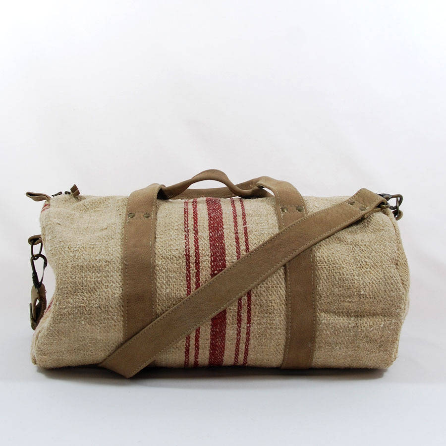 Antique Linen Duffel Bag By Victoria & Abigail