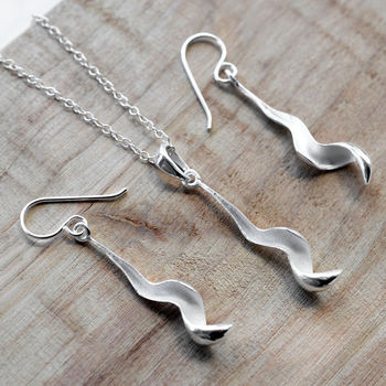 Sterling Silver Falling Leaf Necklace, 4 of 7