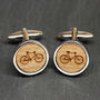 Wooden Bicycle Cufflinks, thumbnail 1 of 5