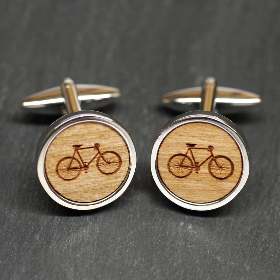 Wooden Bicycle Cufflinks, 1 of 5