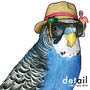 Budgie In A Trilby Unframed Print, thumbnail 3 of 3