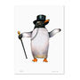 Penguin In A Top Hat Unframed Print, thumbnail 2 of 3