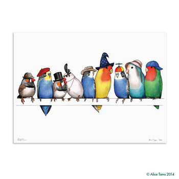 Row Of Birds Unframed Art Print, 2 of 3
