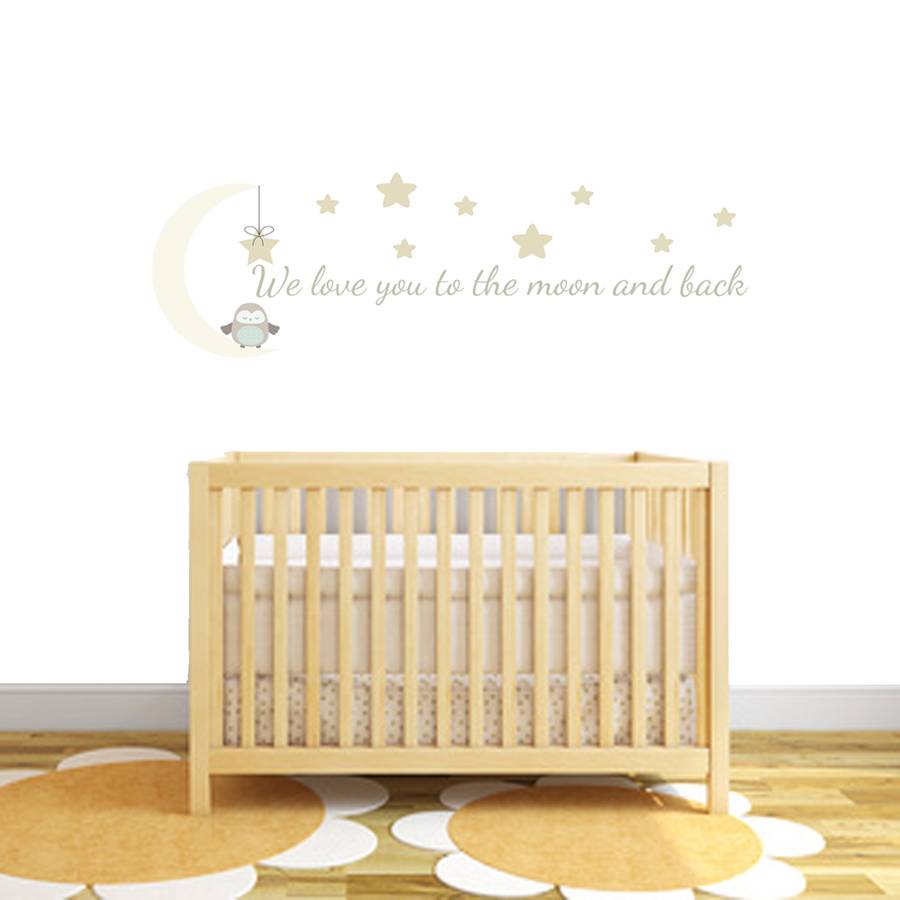 Moon And Back Fabric Wall Sticker, 1 of 4