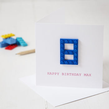 Personalised Building Block Age Birthday Card, 4 of 9