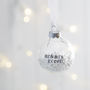 Personalised Mr And Mrs Glass Bauble With Snow, thumbnail 2 of 3