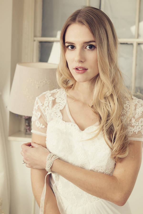 Lace Cap Sleeves In Ivory Wedding Dress By Elliot Claire London