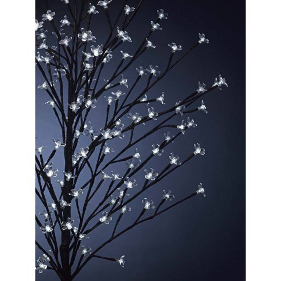 150cm Large White Blossom Tree With 120 LED Lights By Garden Selections ...