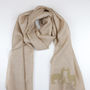 The Alpaca Co. Monogrammed Scarf Natural, thumbnail 2 of 7