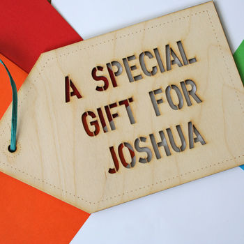 Giant Personalised Wooden Large Gift Tag, 5 of 9