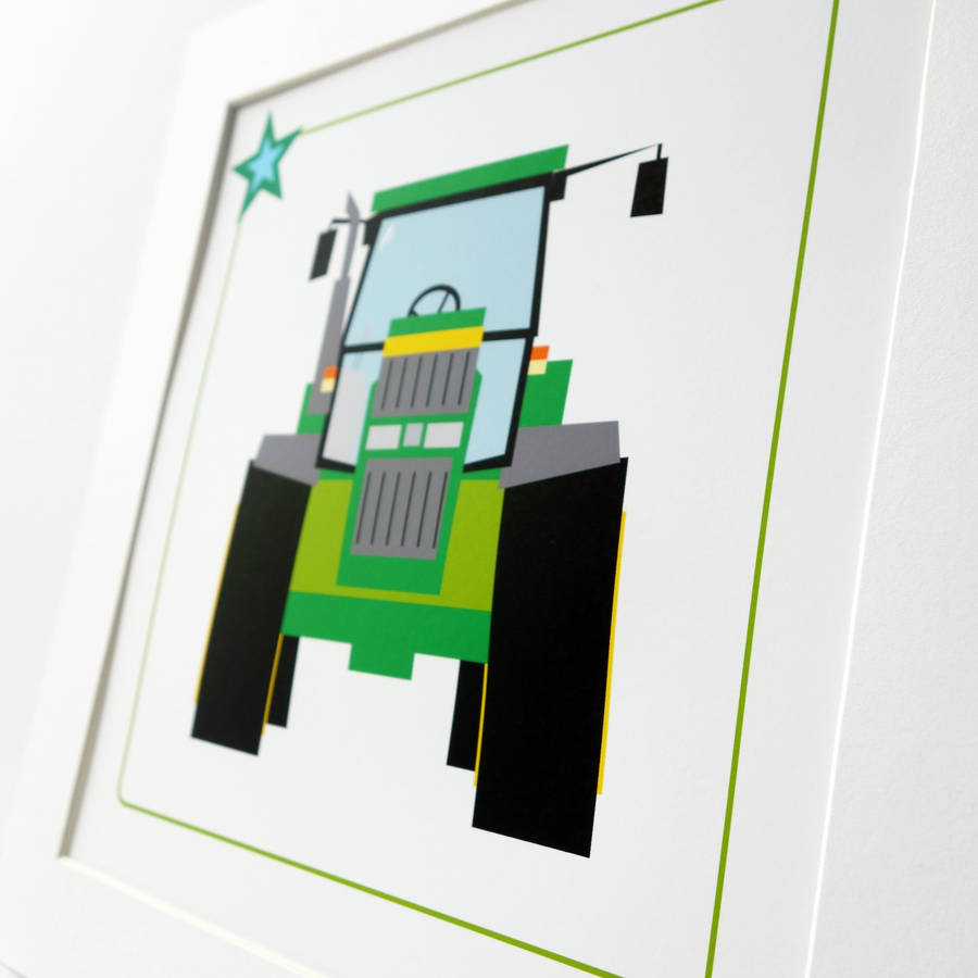 Child's Tractor Mounted Print By Spotty N Stripy | notonthehighstreet.com