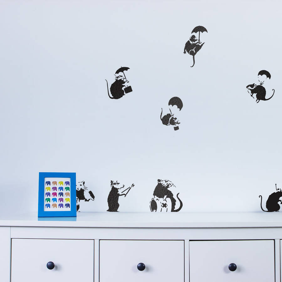 Banksy Rats Wall Art Decal Pack, 1 of 5