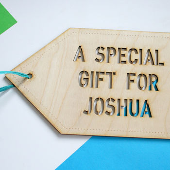 Giant Personalised Wooden Large Gift Tag, 7 of 9