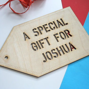 Giant Personalised Wooden Large Gift Tag, 2 of 9