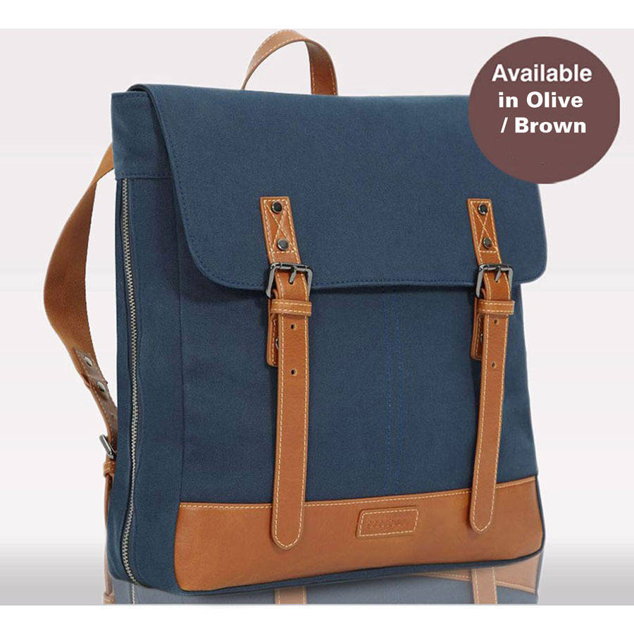 joel unisex canvas /leather changing bag by babybeau