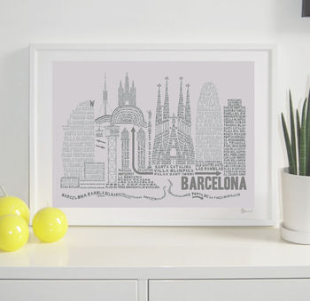 Barcelona Typography Print By spdesign