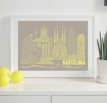 Barcelona Typography Print By Spdesign | notonthehighstreet.com