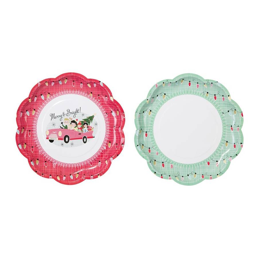Christmas Family Retro Party Plates By Postbox Party