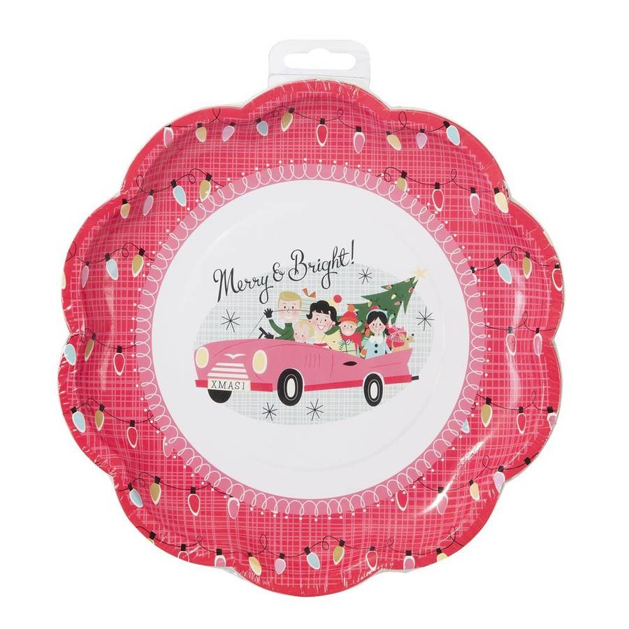 Christmas Family Retro Party Plates By Postbox Party