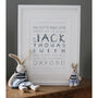 Personalised Boy's Birth Print In Mount, thumbnail 2 of 7