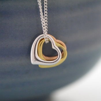 Trio Of Hearts Sterling Silver Necklace, 5 of 7