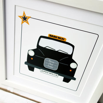 Personalised Black Cab 'Taxi' Print, 3 of 7