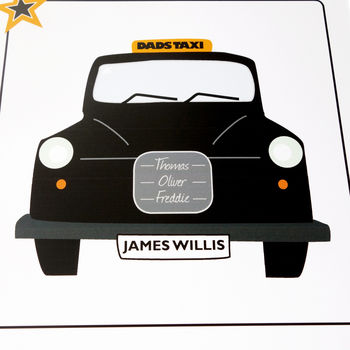 Personalised Black Cab 'Taxi' Print, 4 of 7
