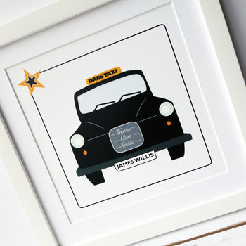 Personalised Black Cab 'Taxi' Print, 5 of 7