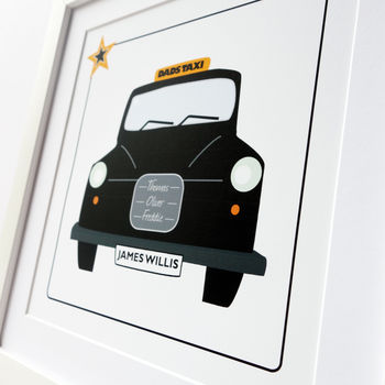 Personalised Black Cab 'Taxi' Print, 2 of 7