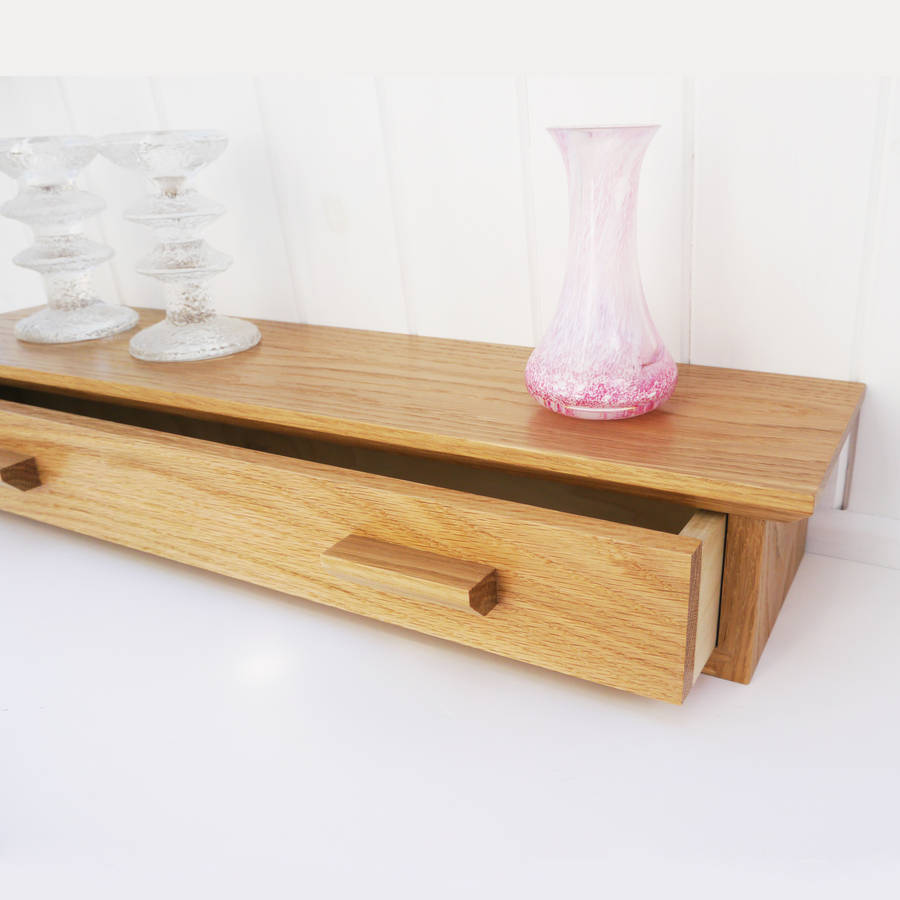 oak shelf with drawer by cairn wood design