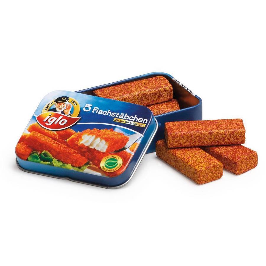 Tin Containing Five Wooden Fish Fingers Toy By Tribe Of Five