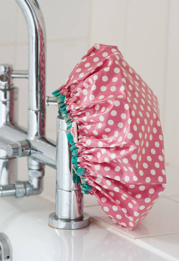 Waterproof Shower Cap In Red Spotty Print By Caro London | notonthehighstreet.com