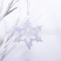 Porcelain Mother Of Pearl Snowflake Christmas decoration, thumbnail 1 of 5