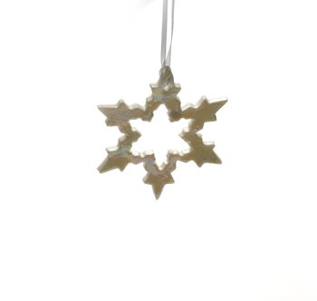 Porcelain Mother Of Pearl Snowflake Christmas decoration, 5 of 5