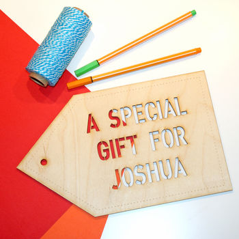 Giant Personalised Wooden Large Gift Tag, 3 of 9