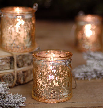 Gold Christmas Glass Candle Tea Light Holder By The Luxe Co ...