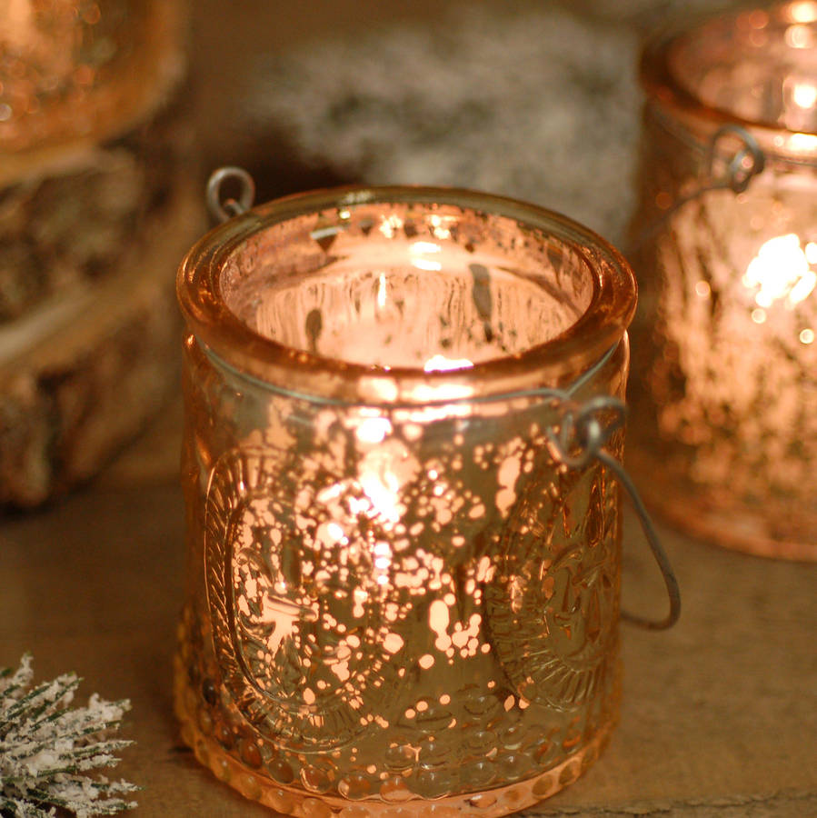 Gold Christmas Glass Candle Tea Light Holder By The Luxe Co