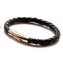 Luxury Black On Black Leather Bracelet, thumbnail 2 of 6