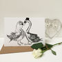 Wedding Swans Greeting Card, thumbnail 1 of 2