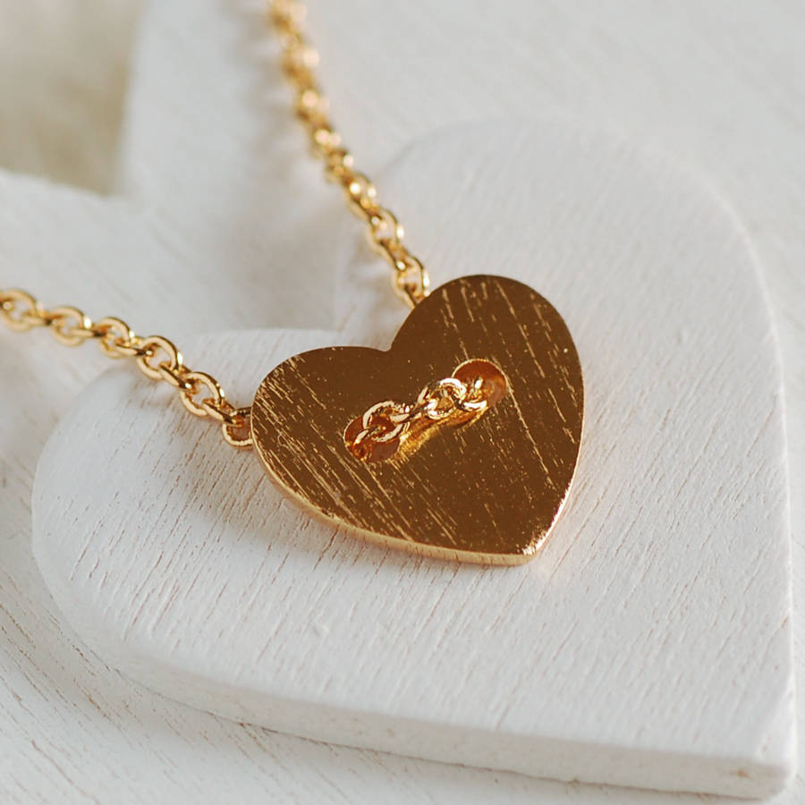 Button Heart Necklace By Highland Angel | notonthehighstreet.com