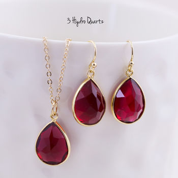 Heart Shape Gemstone Earring And Necklace Set, 7 of 10
