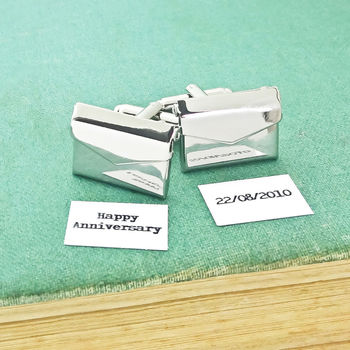 Personalised Envelope Cufflinks With Message Card, 2 of 3