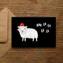 'Baa La La La La' Santa Sheep Christmas Card, thumbnail 1 of 10