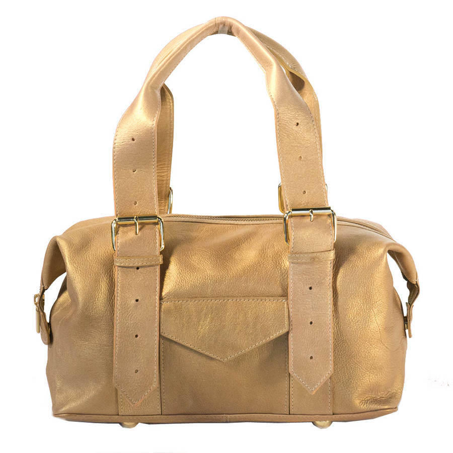 Gold Leather Handbag Gift Set By BETTY & BETTS