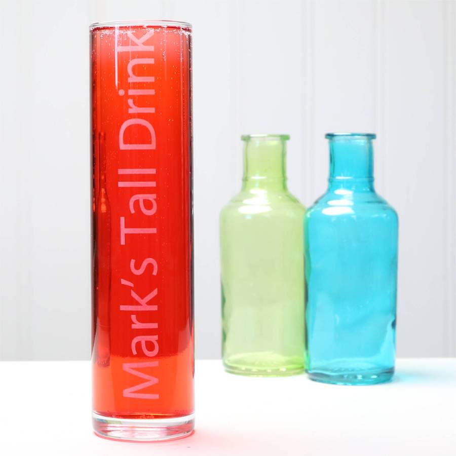 personalised engraved 'tall drink' glass by lisa angel homeware & gifts