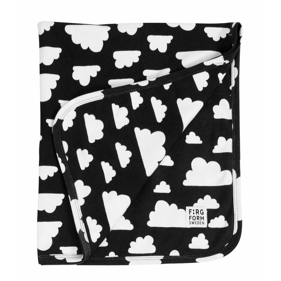 Clouds Cotton Baby Blanket Black By Little Baby Company